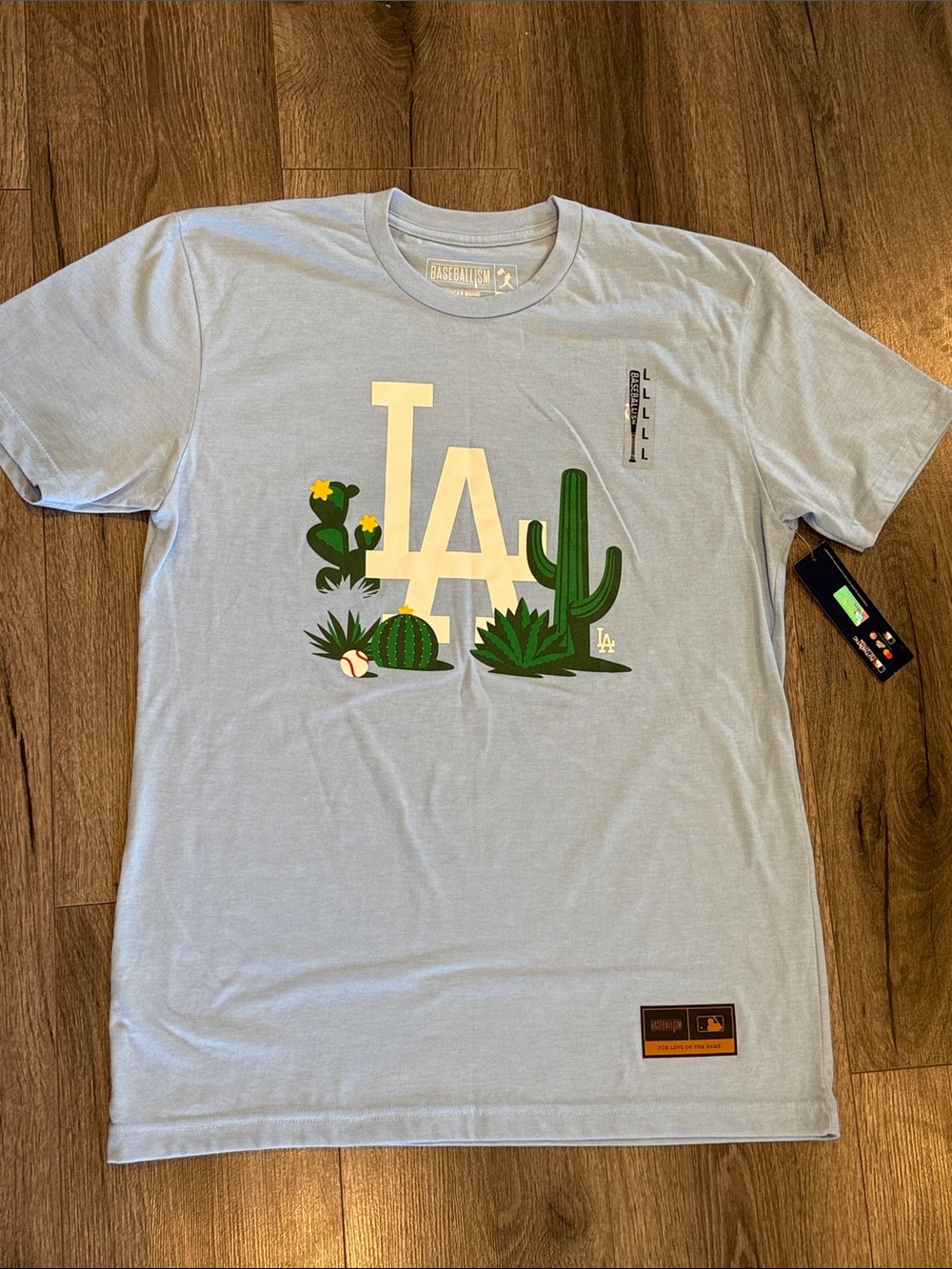 Los Angeles Dodgers Graphic Tee with Cactus Motif - Men's Light Blue Camelback